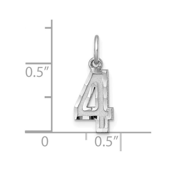 Sterling Silver, Varsity Collection, Small D/C Pendant, Number 4 - Picture 4 of 5